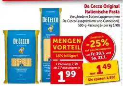 Interspar De Cecco Original Italienische Pasta Angebot