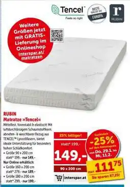 Interspar Matratze Tencel Angebot