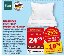 Interspar Frankenstolz Polster oder Steppdecke Kansas Angebot