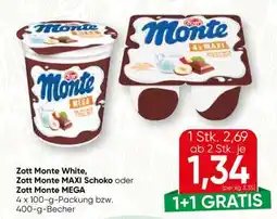 Spar Zott Monte White, Zott Monte MAXI Schoko oder Zott Monte MEGA Angebot