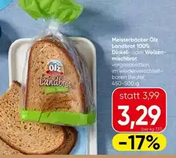 Spar Meisterbäcker Ölz Landbrot 100% Dinkel- oder Weizenmischbrot Angebot