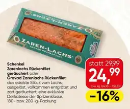 Spar Schenkel Zarenlachs Rückenfilet geräuchert oder Gravad Zarenlachs Rückenfilet Angebot