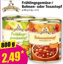 Norma Frühlingsgemüse-/ Bohnen- oder Texastopf Angebot
