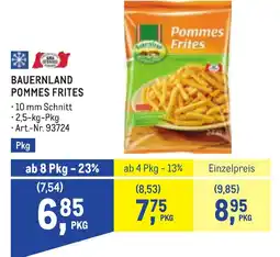 Metro Bauernland pommes frites Angebot