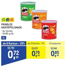 Metro Pringles kartoffelsnack Angebot