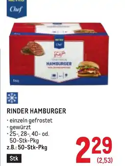 Metro Rinder hamburger Angebot