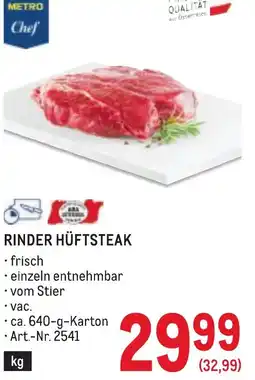 Metro Rinder hüftsteak Angebot