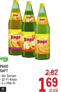 Metro Pago saft Angebot
