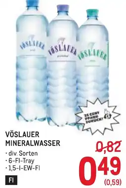Metro Vöslauer mineralwasser Angebot
