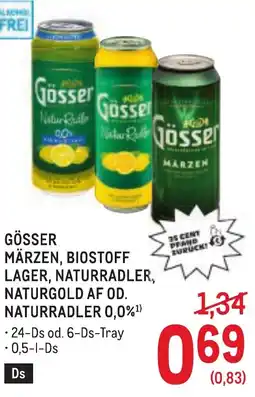 Metro Gösser märzen biostoff lager naturradler naturgold af od. naturradler Angebot