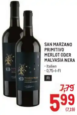 Metro San marzano primitivo merlot oder malvasia nera Angebot