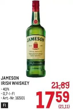 Metro Jameson irish whiskey Angebot