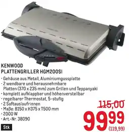 Metro Kenwood plattengriller hgm200si Angebot