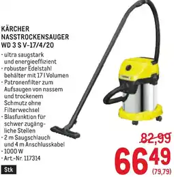 Metro Kärcher nasstrockensauger wd 3 s v-17/4/20 Angebot