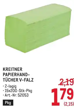 Metro Kreitner papierhand tücher v falz Angebot