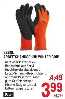 Metro Gebol arbeitshandschuh winter grip Angebot