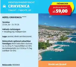 Hofer Reisen Kroatien kvarner bucht crikvenica Angebot