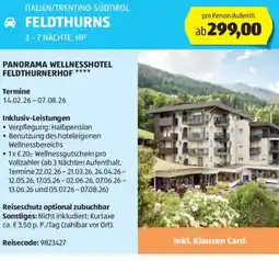 Hofer Reisen Italien trentino südtirol feldthurns Angebot