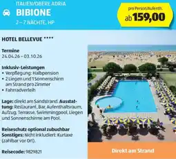 Hofer Reisen Italien obere adria bibione Angebot