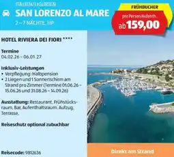 Hofer Reisen Italien ligurien san lorenzo al mare Angebot