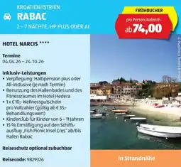 Hofer Reisen Kroatien istrien rabac Angebot