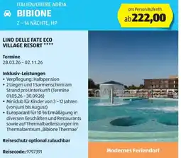 Hofer Reisen Italien obere adria bibione Angebot