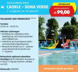 Hofer Reisen Italien obere adria caorle duna verde Angebot