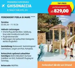 Hofer Reisen Frankreich korsika ghisonaccia Angebot