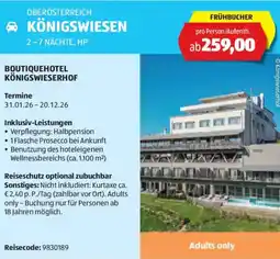 Hofer Reisen Oberösterreich königswiesen Angebot