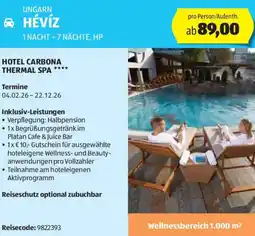 Hofer Reisen Ungarn hévíz Angebot