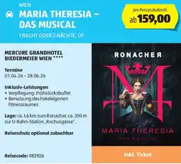 Hofer Reisen Wien maria theresia das musical Angebot