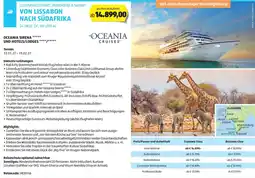 Hofer Reisen Luxuskreuzfahrt rundreise & safari von lissabon nach südafrika Angebot