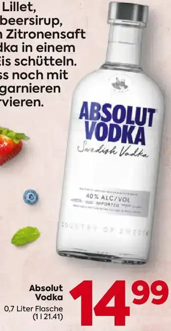 Billa Absolut Vodka Angebot