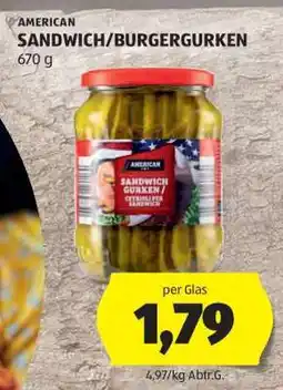Hofer AMERICAN SANDWICH/BURGERGURKEN Angebot