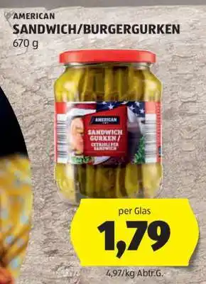 Hofer AMERICAN SANDWICH/BURGERGURKEN Angebot