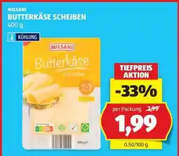 Hofer MILSANI BUTTERKÄSE SCHEIBEN Angebot