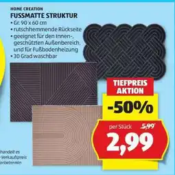 Hofer FUSSMATTE STRUKTUR Angebot