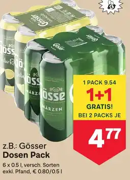 MPreis Z.B.: Gösser Dosen Pack Angebot
