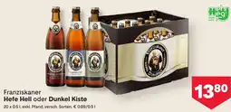 MPreis Franziskaner Hefe Hell oder Dunkel Kiste Angebot