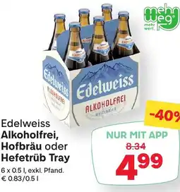 MPreis Edelweiss Alkoholfrei, Hofbräu oder Hefetrüb Tray Angebot