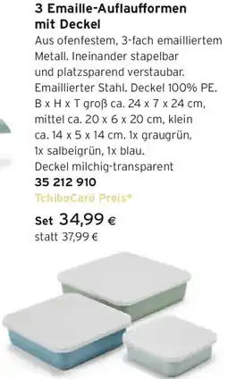 Tchibo Eduscho 3 Emaille-Auflaufformen mit Deckel Angebot