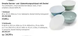 Tchibo Eduscho Emaille-Servier- und -Zubereitungsschüssel mit Deckel Angebot