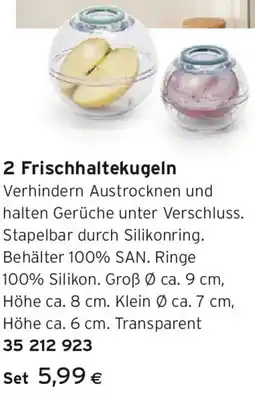 Tchibo Eduscho 2 Frischhaltekugeln Angebot