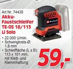 Zgonc Akku- Faustschleifer TE-OS 18/113 Li Solo Angebot