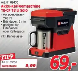 Zgonc Akku-Kaffeemaschine TE-CF 18 Li Solo Angebot