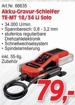 Zgonc Akku-Gravur-Schleifer TE-MT 18/34 Li Solo Angebot