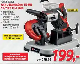 Zgonc Akku-Bandsäge TE-MB 18/127 U Li Solo Angebot