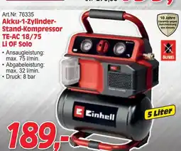 Zgonc Akku-1-Zylinder- Stand-Kompressor TE-AC 18/75 Angebot