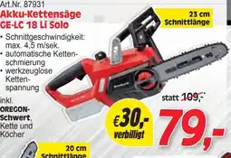 Zgonc Akku-Kettensäge GE-LC 18 Li Solo Angebot