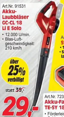 Zgonc Akku- Laubbläser GC-CL 18 Li E Solo Angebot